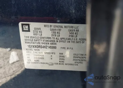 2017 Cadillac Xt5 Luxury from USA, damaged, VIN 1GYKNDRS4HZ145999